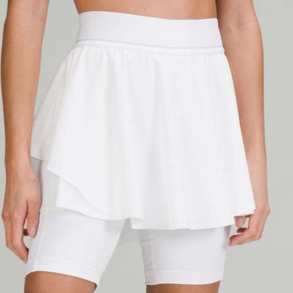 Lululemon Court Rival High Rise Tennis Skirt White 12 Nwt - Picture 1 of 12